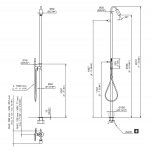 CEA Gradi Zestaw prysznicowy wolnostojący z deszczownicą, słuchawką, wężem i uchwytem ściennym element zewnętrzny Satin Stainless Steel GRA26S