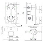 CEA Innovo Bateria prysznicowa ścienna termostatyczna z przełącznikiem 2/3-drożnym element zewnętrzny Satin Stainless Steel INV79S