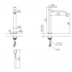 CEA Innovo Bateria umywalkowa jednootworowa do umywalki nablatowej H31,5 cm Satin Stainless Steel INV05S