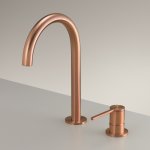 CEA Innovo Bateria umywalkowa 2-otworowa z obrotową wylewką H24,5 cm Copper Satin INV40PS