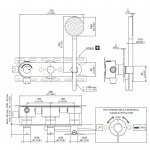 CEA Innovo Bateria wannowa/prysznicowa ścienna termostatyczna z przełącznikiem 2-drożnym, słuchawką i wężem element zewnętrzny Satin Stainless Steel INV50HWS