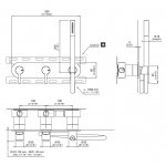 CEA Innovo Bateria wannowa/prysznicowa ścienna z słuchawką i wężem element zewnętrzny Satin Stainless Steel INV53WS