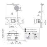 CEA Innovo Bateria wannowa/prysznicowa ścienna z słuchawką i wężem element zewnętrzny Satin Stainless Steel INV62YWS