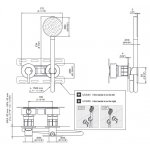 CEA Innovo Bateria wannowa/prysznicowa ścienna z słuchawką i wężem element zewnętrzny Satin Stainless Steel INV62HWS