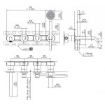 CEA Innovo Bateria wannowa ścienna z wylewką, słuchawką i wężem element zewnętrzny Satin Stainless Steel INV58YWS