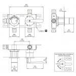 CEA Lutezia Bateria prysznicowa ścienna termostatyczna z przełącznikiem 2-drożnym element zewnętrzny Satin Stainless Steel LTZ52S