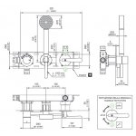 CEA Lutezia Bateria wannowa/prysznicowa ścienna termostatyczna z przełącznikiem 2-drożnym, słuchawką i wężem element zewnętrzny Satin Stainless Steel LTZ32SGS