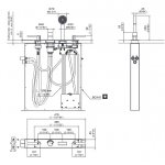 CEA Lutezia Bateria wannowa termostatyczna 4-otworowa na brzeg wanny ze słuchawką prysznicową element zewnętrzny Satin Stainless Steel LTZ34S