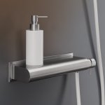 CEA Milo360 Bateria prysznicowa ścienna z półką i słuchawką prysznicową Satin Stainless Steel MIL95WS