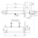 CEA Milo360 Bateria prysznicowa ścienna z półką, regulowaną wylewką i słuchawką prysznicową Satin Stainless Steel MIL97WS