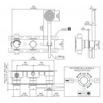 CEA Milo360 Bateria wannowa/prysznicowa ścienna termostatyczna z przełącznikiem 2/3-drożnym, słuchawką i wężem element zewnętrzny Satin Stainless Steel MIL143YWS