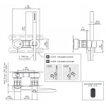 CEA Milo360 Bateria wannowa/prysznicowa ścienna z słuchawką i wężem element zewnętrzny Satin Stainless Steel MIL144WS