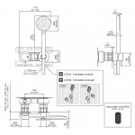 CEA Milo360 Bateria wannowa/prysznicowa ścienna z słuchawką i wężem element zewnętrzny Satin Stainless Steel MIL144HWS