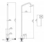 CEA Neutra Bateria umywalkowa wolnostojąca element zewnętrzny Satin Stainless Steel NEU23S