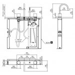 CEA Opus Bateria wannowa 4-otworowa na brzeg wanny z wylewką i słuchawką prysznicową element zewnętrzny Satin Stainless Steel OPS29S