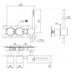 CEA Opus Bateria wannowa/prysznicowa ścienna ze słuchawką i wężem element zewnętrzny Satin Stainless Steel OPS24WS