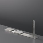 CEA Regolo Bateria wannowa 3-otworowa na brzeg wanny ze słuchawką prysznicową element zewnętrzny Satin Stainless Steel REG13S