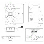 CEA Ziqq Bateria prysznicowa ścienna termostatyczna z przełącznikiem 2/3-drożnym element zewnętrzny Satin Stainless Steel ZIQ72S