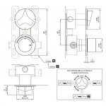 CEA Ziqq Bateria prysznicowa ścienna termostatyczna z przełącznikiem 2/3-drożnym element zewnętrzny Satin Stainless Steel ZIQ80S