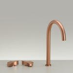 CEA Ziqq Bateria umywalkowa 3-otworowa z obrotową wylewką Copper Satin ZIQ11PS