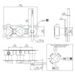 CEA Ziqq Bateria wannowa/prysznicowa ścienna termostatyczna z przełącznikiem 2/3-drożnym, słuchawką i wężem element zewnętrzny Satin Stainless Steel ZIQ71WS