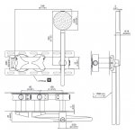 CEA Ziqq Bateria wannowa/prysznicowa ścienna z słuchawką i wężem element zewnętrzny Satin Stainless Steel ZIQ43HWS