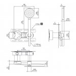 CEA Ziqq Bateria wannowa/prysznicowa ścienna z słuchawką i wężem element zewnętrzny Satin Stainless Steel ZIQ48HWS