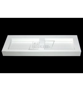 Cristalstone Linea Ideal Umywalka podwójna ścienna bez otworów na baterie biały mat U1400-2xMOLC/BO