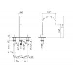 DornBracht Mem Bateria umywalkowa 3-otworowa z korkiem automatycznym chrom 2071578200