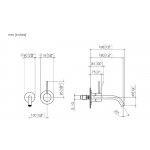 DornBracht Meta Slim Bateria umywalkowa ścienna z mieszaczem element zewnętrzny czarny mat 3686066233