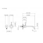 DornBracht Meta Slim Bateria umywalkowa ścienna z mieszaczem element zewnętrzny czarny mat 3686166233