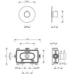  Fantini Sailing Bateria prysznicowa termostatyczna podtynkowa matt gunmetal pvd 67P5J200B+1900D400A