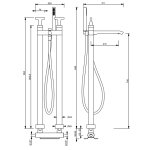  Fantini Sailing Bateria wannowa wolnostojąca podtynkowa matt gunmetal pvd 67P5J080B+19001680A