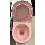Galatea Design Bulat Miska WC z deską wolnoopadającą wisząca 49x37 cm Pink matt/Różowy mat GDB2342MP W MAGAZYNIE!!