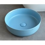 Galatea Design Bulat Umywalka stawiana na blat ∅39 cm z korkiem klik-klak Sky Blue matt/Jasny niebieski mat GD112DTML W MAGAZYNIE!!