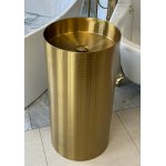 Galatea Design Circle Stand Umywalka wolnostojąca ∅40 z korkiem klik klak brushed gold GD8823SR