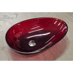 Galatea Design Egg Umywalka stawiana z korkiem wine red GDFU2032WR