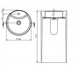 Galatea Design One Umywalka wolnostojąca ∅44 z korkiem klik klak carbone GUONE44.KMM.CA GUPIL.CA