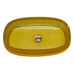 Galatea Design Paddle Umywalka stawiana na blat 58x38 apricot yellow z korkiem klik-klak chrom GDFU2007AY W MAGAZYNIE !!!