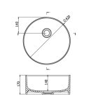 Galatea Design Tondo Umywalka Ø42 z korkiem klik klak mocca połysk GUTON42.KPP.MO+GUPIL.MO