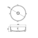 Galatea Design Twoh Umywalka Ø40 z korkiem klik klak grey mat GUTWH40.KMM.GR+GUPIL.GRM