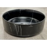 Galatea Design Umywalka stawiana na blat ∅36,5 cm Nero Marquina GDMC002 W MAGAZYNIE!!