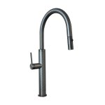 Gessi 316 Bateria kuchenna z obrotową i wyciąganą wylewką Black Metal Brushed PVD 60024.707