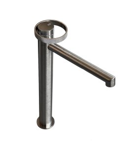  Gessi Anello Bateria umywalkowa wysoka z długą wylewką bez korka Finox Brushed Nickel 63306.149