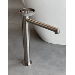  Gessi Anello Bateria umywalkowa wysoka z długą wylewką bez korka Finox Brushed Nickel 63306.149