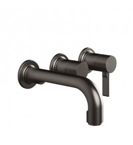 Gessi Inciso Shower Bateria wannowa 3-otworowa podtynkowa - element zewnętrzny Black Metal Brushed PVD 58342.707