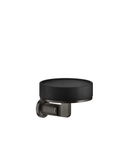 Gessi Inciso Uchwyt ścienny z czarną mydelniczką Black Metal Brushed PVD 58502.707