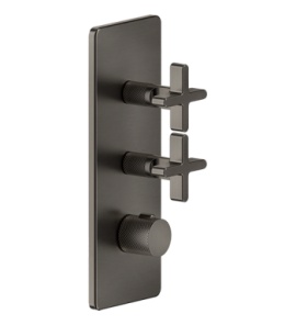 Gessi Inciso Bateria natryskowa termostatyczna podtynkowa Black Metal Brushed PVD 58224.707