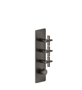 Gessi Inciso Bateria natryskowa termostatyczna podtynkowa Black Metal Brushed PVD 58226.707