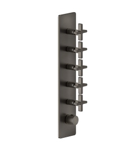 Gessi Inciso Bateria natryskowa termostatyczna podtynkowa Black Metal Brushed PVD 58230.707